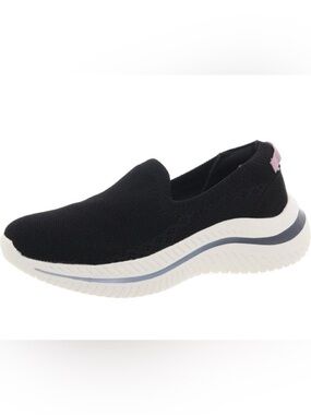 Easy Spirit Womens GOLDA2 Black Laceless Knit Slip-On Sneakers